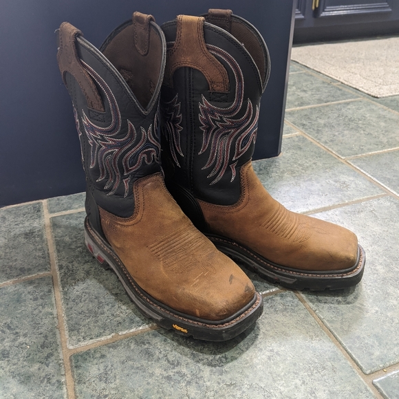 Mens justin steel toe work boots - Picture 4 of 5